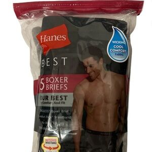 Hanes Men's 5-Pack Best Comfort & Fit Tagless Flex Waistband Leg Boxer Briefs